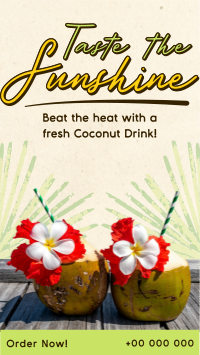 Sunshine Coconut Drink YouTube Short Design