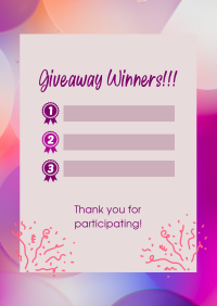 Aesthetic Giveaway Winners Flyer Image Preview