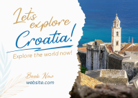Beautiful Places In Croatia Postcard Design