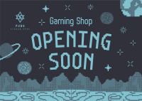 Pixel Space Shop Opening Postcard Design