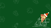 Holiday Pizza Delivery Zoom Background Design
