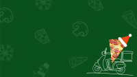 Holiday Pizza Delivery Zoom Background Image Preview