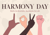 LOVE Sign Harmony Day Postcard Design