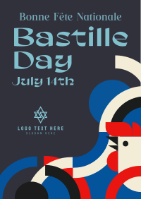 Bastille Day Geometric Poster Design