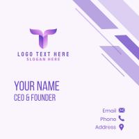 Gradient Purple Letter T Business Card Design