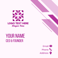 Geometric Pink Tulip Petals Business Card Design