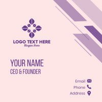 Purple Petal Flower  Business Card Design
