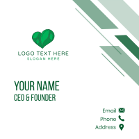 Green Heart Leaves Business Card Design