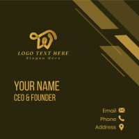 Gold Ink Letter W Business Card Design