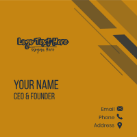 Graffiti Grunge Hipster Wordmark Business Card Design