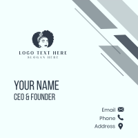 Afro Female Salon Business Card Design