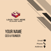 3D Pixel Letter S Business Card Design