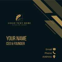 Feather Quill Signature Business Card Design