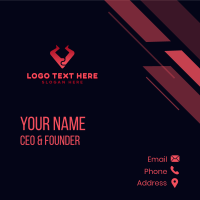 Abstract Red Bull Horns Business Card Design