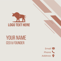 Red Angry Taurus Horn  Business Card Design