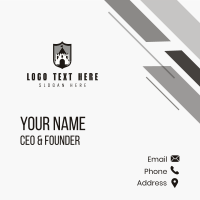 Castle Medieval Shield Business Card Design