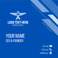 Minimalist Airplane Wings Business Card Design