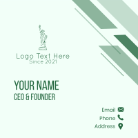 Green Statue of Liberty  Business Card Design