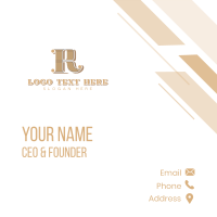 Elegant Luxury Boutique Letter R Business Card Design