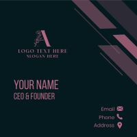 Floral Boutique Letter A Business Card Design