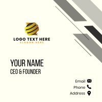 Gold Ribbon Globe Business Card Design