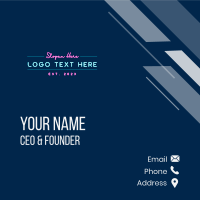 Neon Light Wordmark Business Card Design