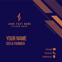 Lightning Bolt Electricity Business Card Design