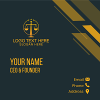 Sword Justice Scale Business Card Design