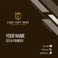 Medieval Crown Shield Business Card Design