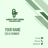 Green Alligator Clip Business Card Design