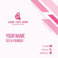 Pink Abstract Ampersand  Business Card Design