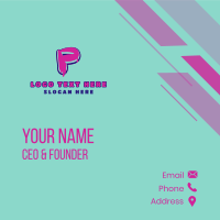 Paint Graffiti Letter P Business Card Design