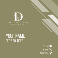 Floral Nature Event Letter D Business Card Design