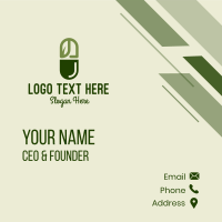 Minimalist Herbal Capsule Business Card Design