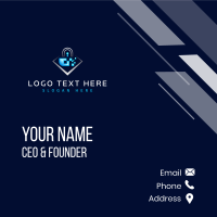 Pixel Padlock Security  Business Card Design