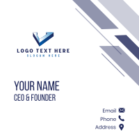 3D Corporate Letter V Business Card Design