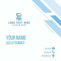 Blue Hourglass Business Card Design