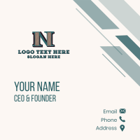 Vintage Boutique Letter N Business Card Design