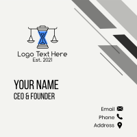 Justice Scale Hourglass Business Card Design