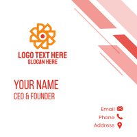 Orange Blade Flower Business Card Design