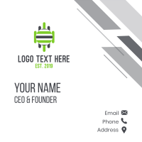 Robotic Stripes Business Card Design