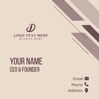 Elegant Boutique Letter D  Business Card Design