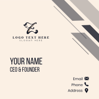 Elegant Fashion Letter Z Business Card Design