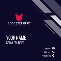Abstract Gradient Bull Horn Business Card Design