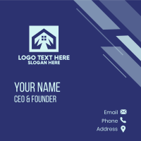 Blue House Real Estate  Business Card Design