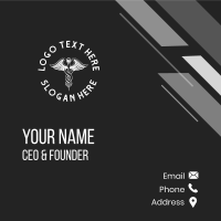 Medical Caduceus Emblem Business Card Design