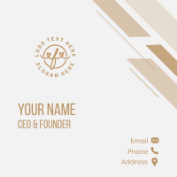 Calligraphy Hearts Letter F Business Card Design