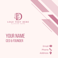 Nature Beauty Spa Letter D Business Card Design