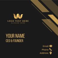 Gold Premium Letter W Business Card Design