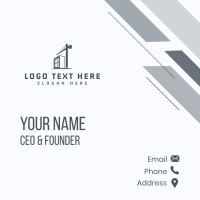 Building Construction Crane Business Card Design